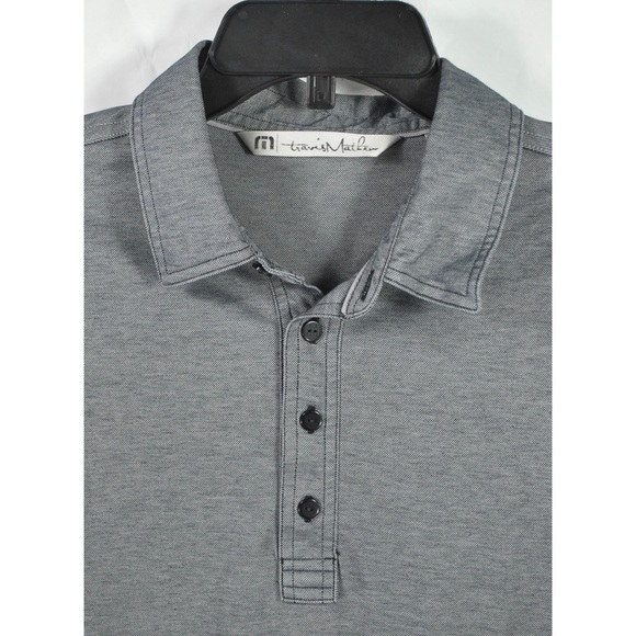 Travis Mathew Gray Golf Polo Shirt Size Medium - Picture 3 of 6